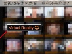 黄视频在线免费看：福利还是陷阱？