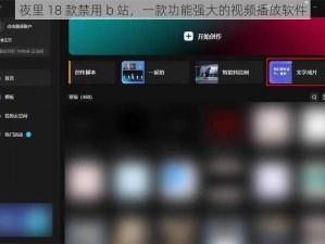 夜里 18 款禁用 b 站，一款功能强大的视频播放软件