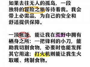 荒野求生孤岛的隐秘世界：挑战者的逆境日记主人公解密之旅