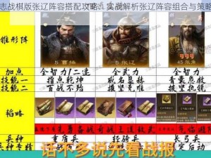 三国志战棋版张辽阵容搭配攻略：实战解析张辽阵容组合与策略运用之道