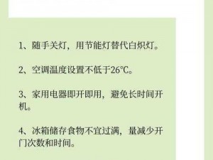 节约电力从我做起：家电使用指南与省电策略探讨