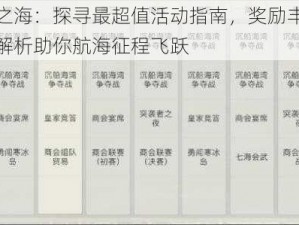 黎明之海：探寻最超值活动指南，奖励丰厚性价比解析助你航海征程飞跃