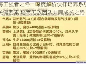 航海王强者之路：深度解析伙伴培养系统及其关键要素 培育无敌团队共同成长之路