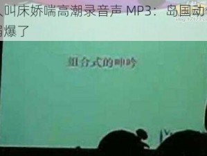 女人叫床娇喘高潮录音声 MP3：岛国动作片都弱爆了