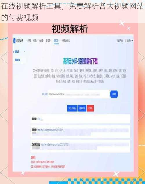 在线视频解析工具，免费解析各大视频网站的付费视频
