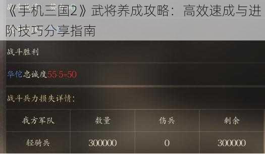 《手机三国2》武将养成攻略：高效速成与进阶技巧分享指南