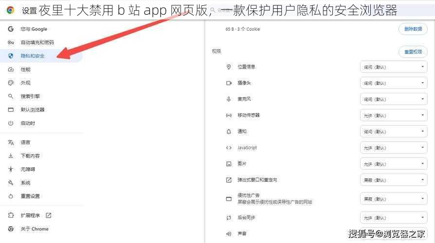 夜里十大禁用 b 站 app 网页版，一款保护用户隐私的安全浏览器