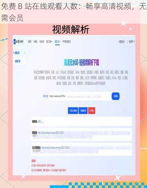 免费 B 站在线观看人数：畅享高清视频，无需会员