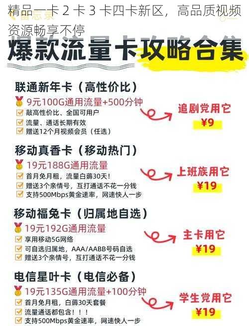 精品一卡 2 卡 3 卡四卡新区，高品质视频资源畅享不停