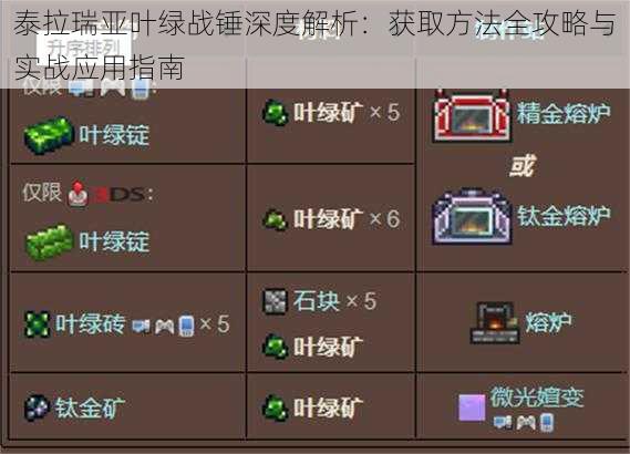 泰拉瑞亚叶绿战锤深度解析：获取方法全攻略与实战应用指南