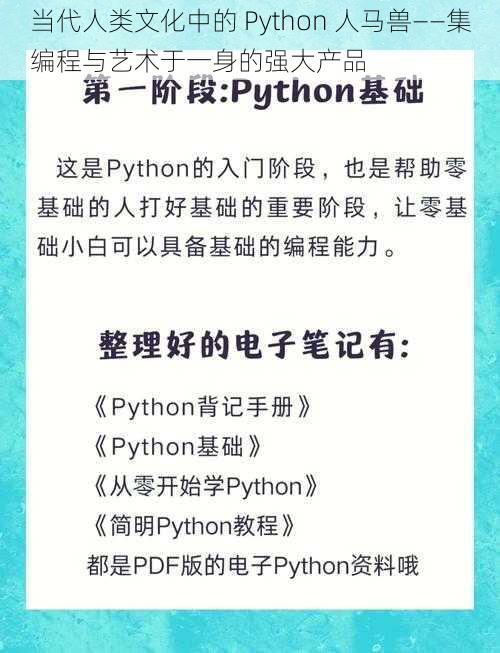 当代人类文化中的 Python 人马兽——集编程与艺术于一身的强大产品