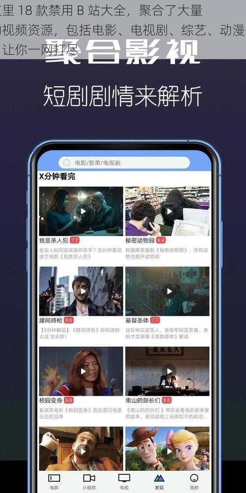 夜里 18 款禁用 B 站大全，聚合了大量的视频资源，包括电影、电视剧、综艺、动漫等，让你一网打尽