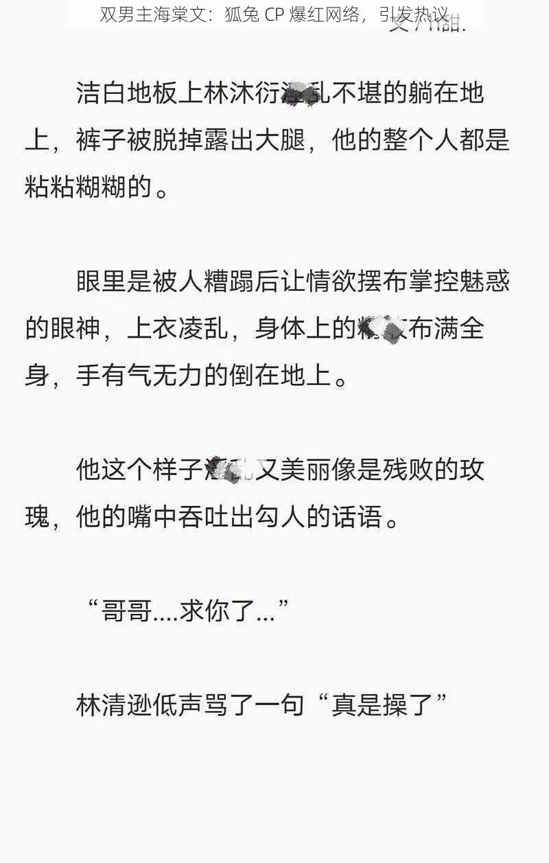 双男主海棠文：狐兔 CP 爆红网络，引发热议