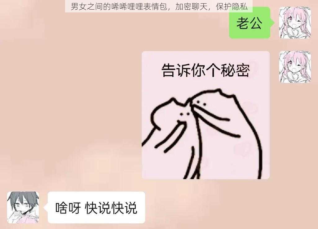 男女之间的唏唏哩哩表情包，加密聊天，保护隐私