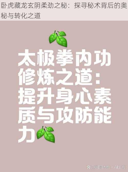 卧虎藏龙玄阴柔劲之秘：探寻秘术背后的奥秘与转化之道