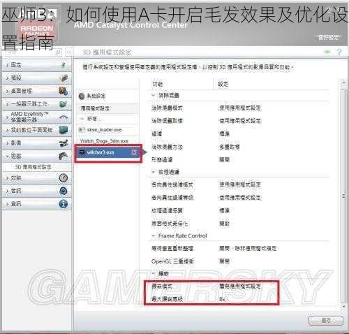 巫师3：如何使用A卡开启毛发效果及优化设置指南