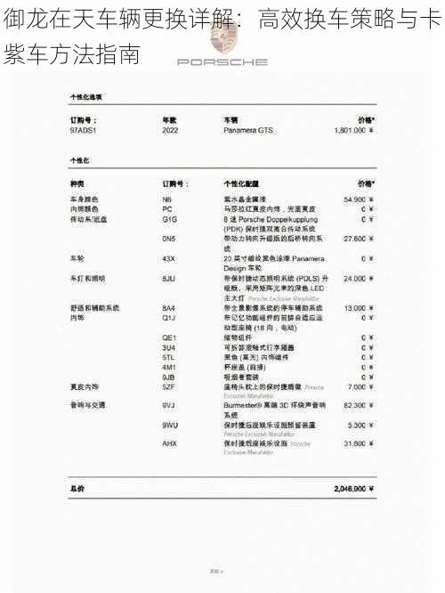 御龙在天车辆更换详解：高效换车策略与卡紫车方法指南