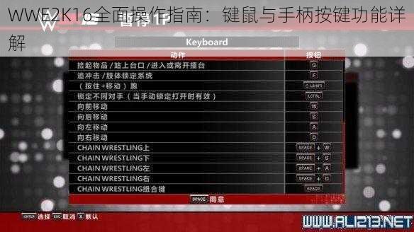 WWE2K16全面操作指南：键鼠与手柄按键功能详解