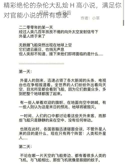 精彩绝伦的杂伦大乱烩 H 高小说，满足你对官能小说的所有想象