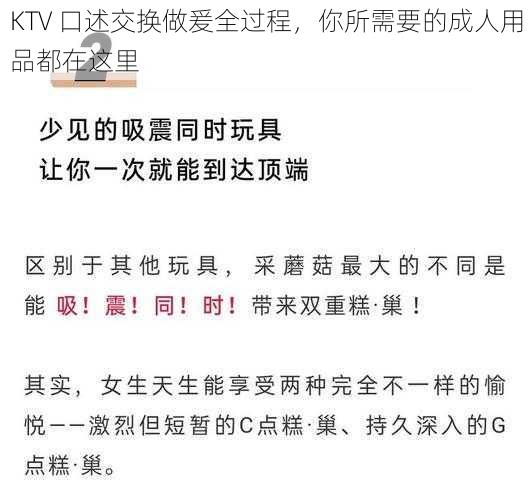 KTV 口述交换做爰全过程，你所需要的成人用品都在这里