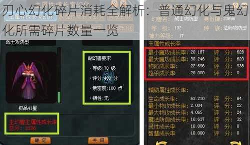 刃心幻化碎片消耗全解析：普通幻化与鬼幻化所需碎片数量一览