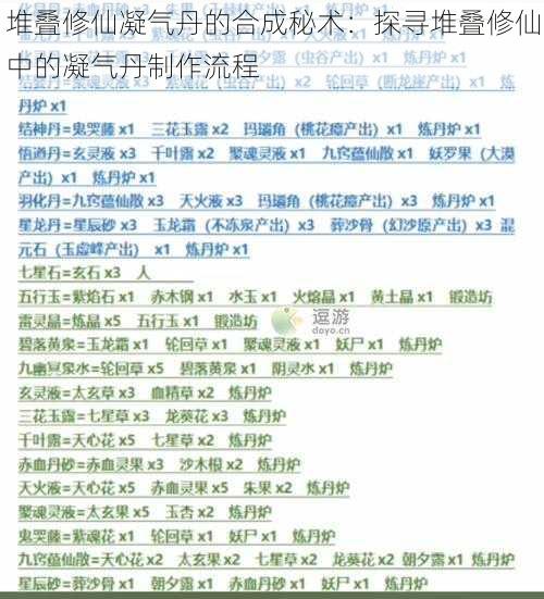 堆叠修仙凝气丹的合成秘术：探寻堆叠修仙中的凝气丹制作流程