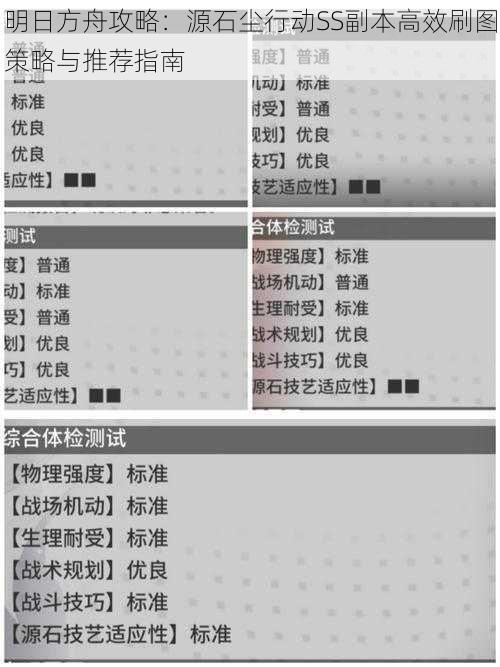 明日方舟攻略：源石尘行动SS副本高效刷图策略与推荐指南