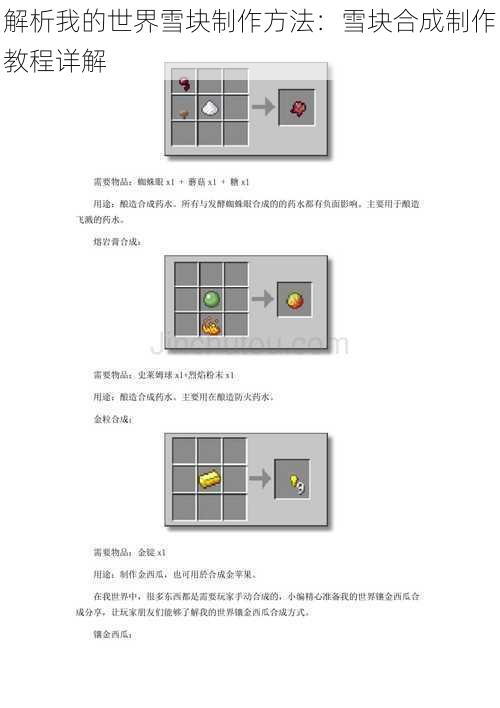 解析我的世界雪块制作方法：雪块合成制作教程详解