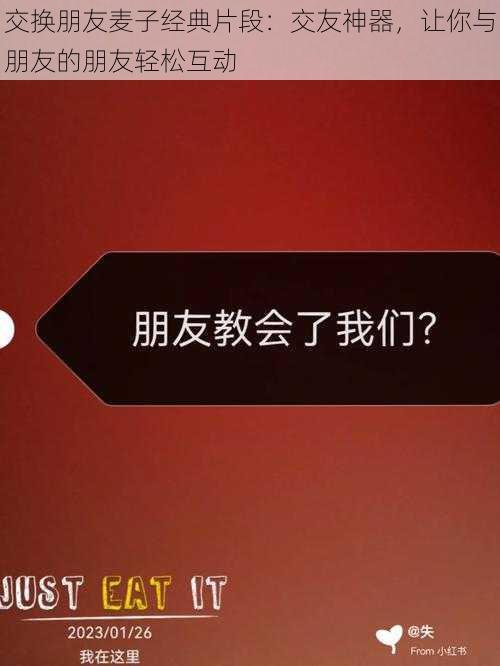 交换朋友麦子经典片段：交友神器，让你与朋友的朋友轻松互动