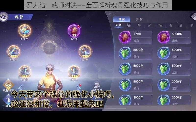 《斗罗大陆：魂师对决——全面解析魂骨强化技巧与作用一览》