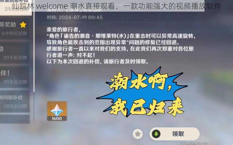 仙踪林 welcome 潮水直接观看，一款功能强大的视频播放软件