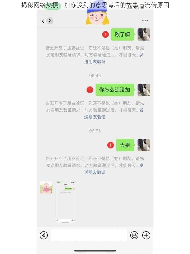 揭秘网络热梗：加你没别的意思背后的故事与流传原因