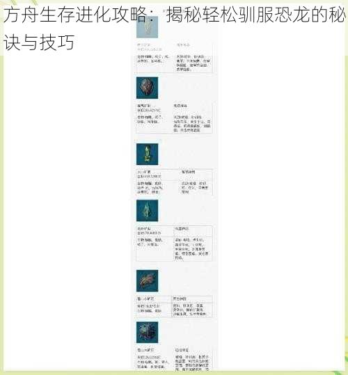 方舟生存进化攻略：揭秘轻松驯服恐龙的秘诀与技巧