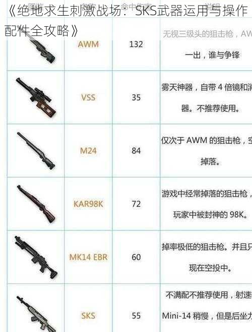 《绝地求生刺激战场：SKS武器运用与操作配件全攻略》