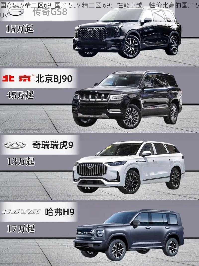 国产SUV精二区69_国产 SUV 精二区 69：性能卓越，性价比高的国产 SUV