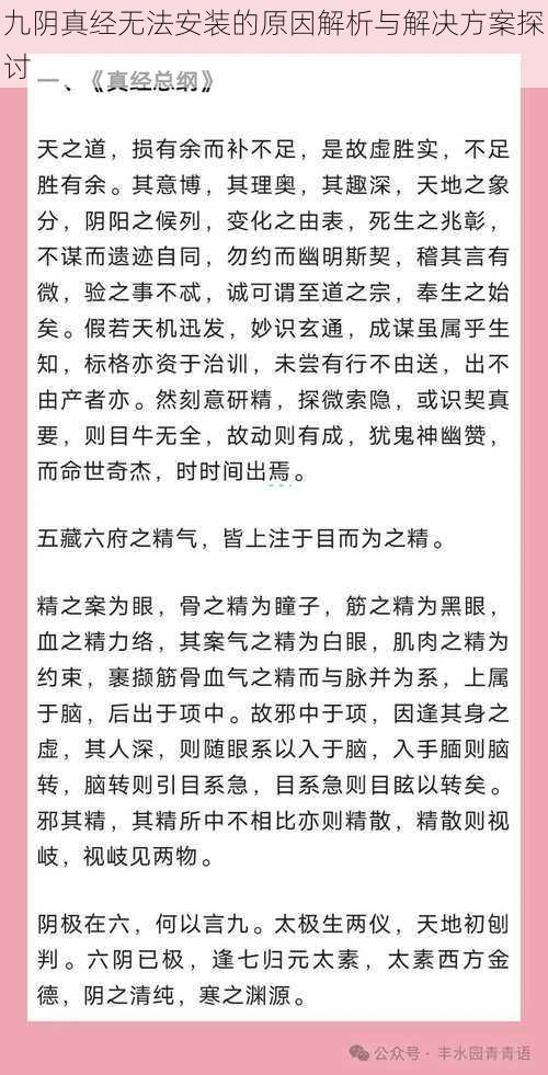 九阴真经无法安装的原因解析与解决方案探讨