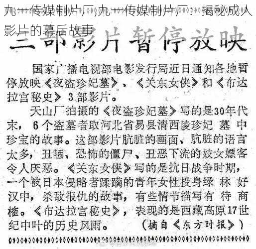 九一传媒制片厂,九一传媒制片厂：揭秘成人影片的幕后故事