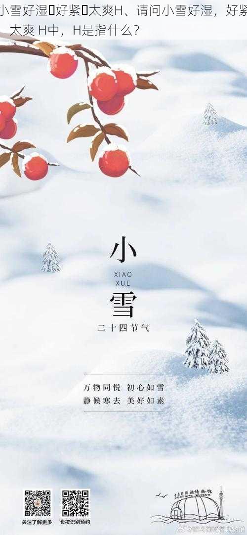 小雪好湿⋯好紧⋯太爽H、请问小雪好湿，好紧，太爽 H中，H是指什么？