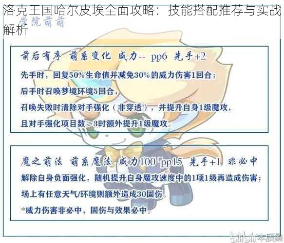 洛克王国哈尔皮埃全面攻略：技能搭配推荐与实战解析