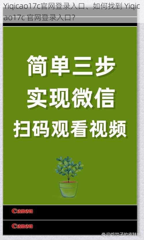 Yiqicao17c官网登录入口、如何找到 Yiqicao17c 官网登录入口？