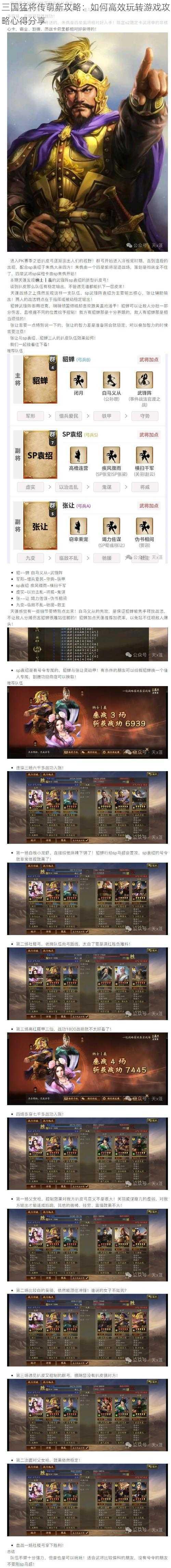 三国猛将传萌新攻略：如何高效玩转游戏攻略心得分享