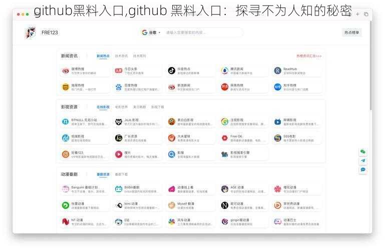 github黑料入口,github 黑料入口：探寻不为人知的秘密